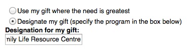 designate How to designate your donation